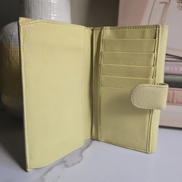 Alexander McQueen Yellow Saffiano Leather Trifold Wallet - Picture 8 of 16